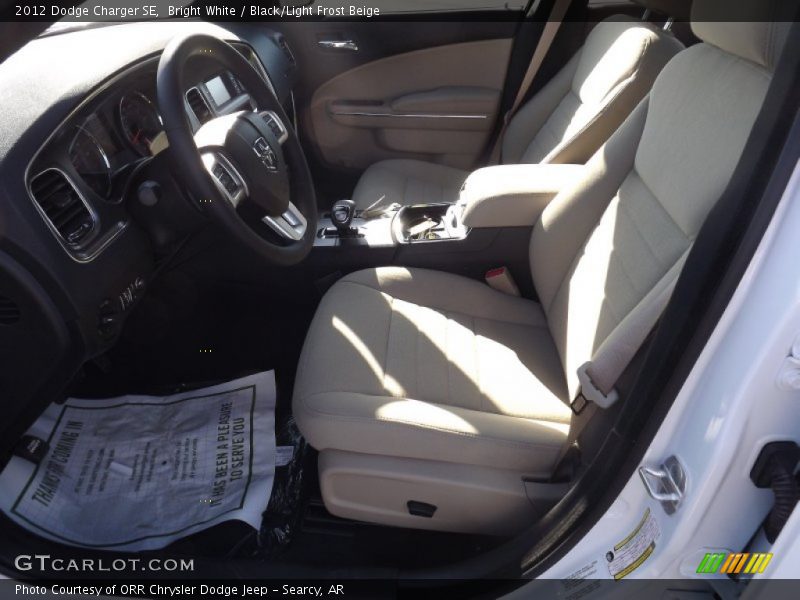 Bright White / Black/Light Frost Beige 2012 Dodge Charger SE