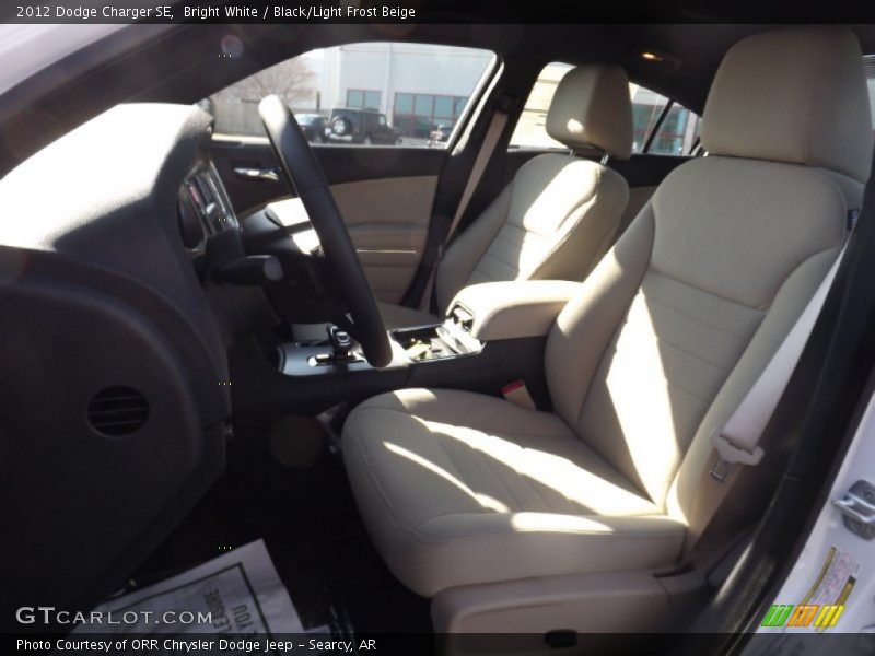 Bright White / Black/Light Frost Beige 2012 Dodge Charger SE