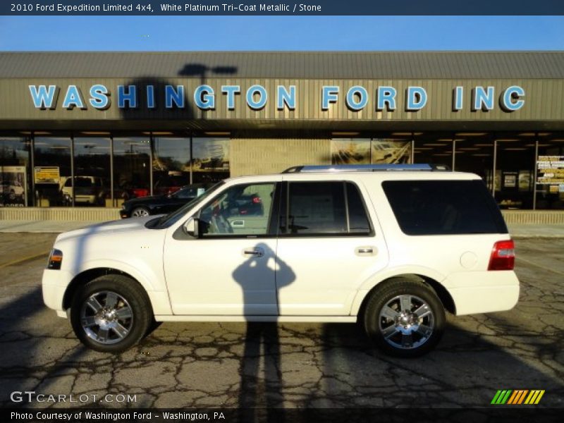 White Platinum Tri-Coat Metallic / Stone 2010 Ford Expedition Limited 4x4