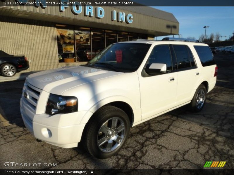 White Platinum Tri-Coat Metallic / Stone 2010 Ford Expedition Limited 4x4