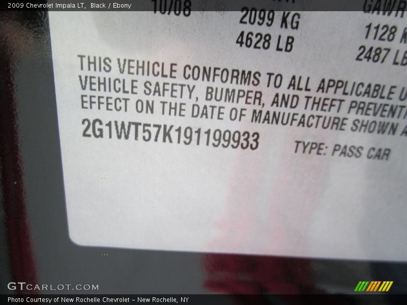 Black / Ebony 2009 Chevrolet Impala LT