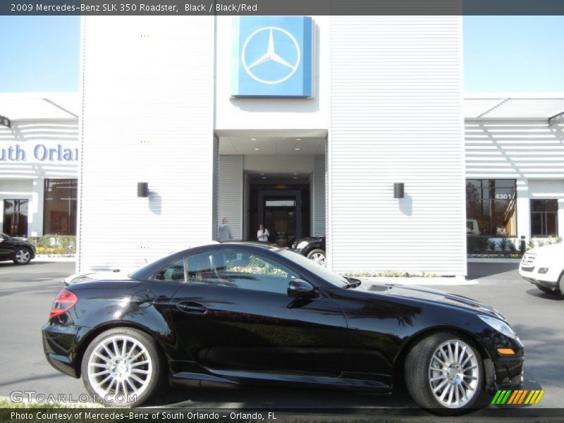 Black / Black/Red 2009 Mercedes-Benz SLK 350 Roadster