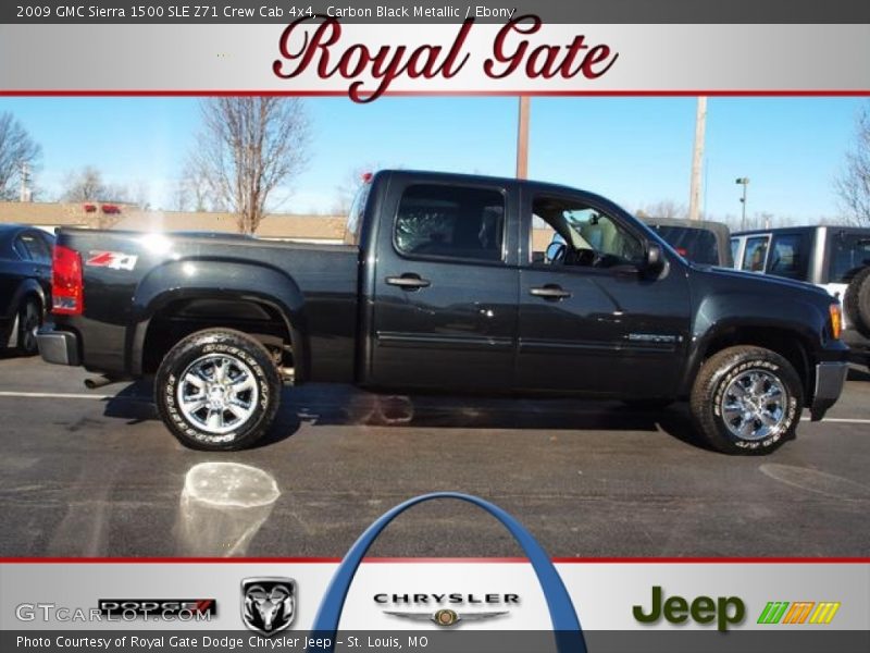 Carbon Black Metallic / Ebony 2009 GMC Sierra 1500 SLE Z71 Crew Cab 4x4