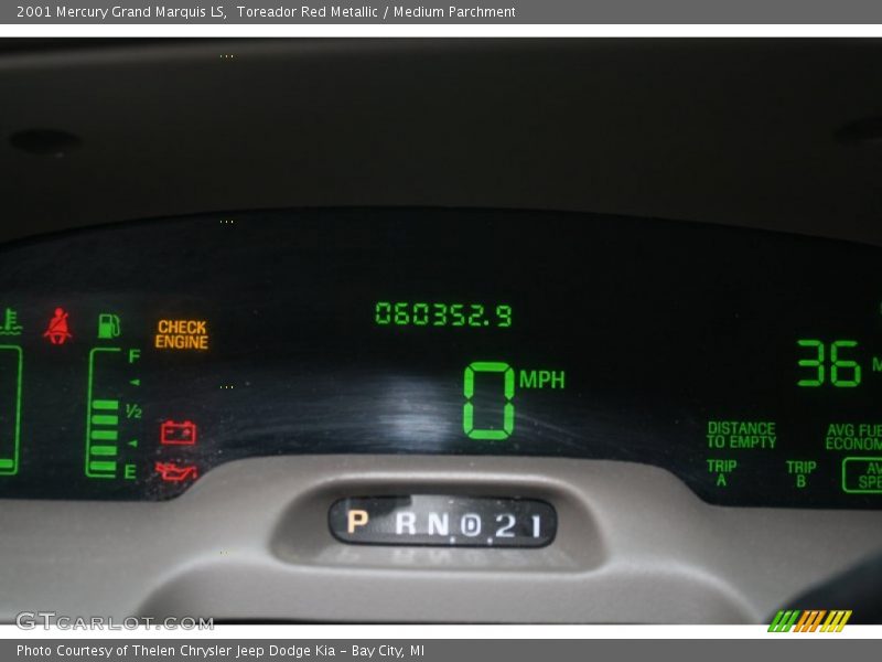Toreador Red Metallic / Medium Parchment 2001 Mercury Grand Marquis LS