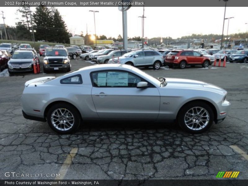 Ingot Silver Metallic / Charcoal Black 2012 Ford Mustang GT Premium Coupe