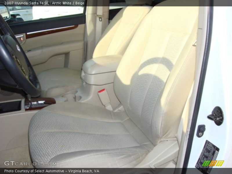 Arctic White / Beige 2007 Hyundai Santa Fe SE