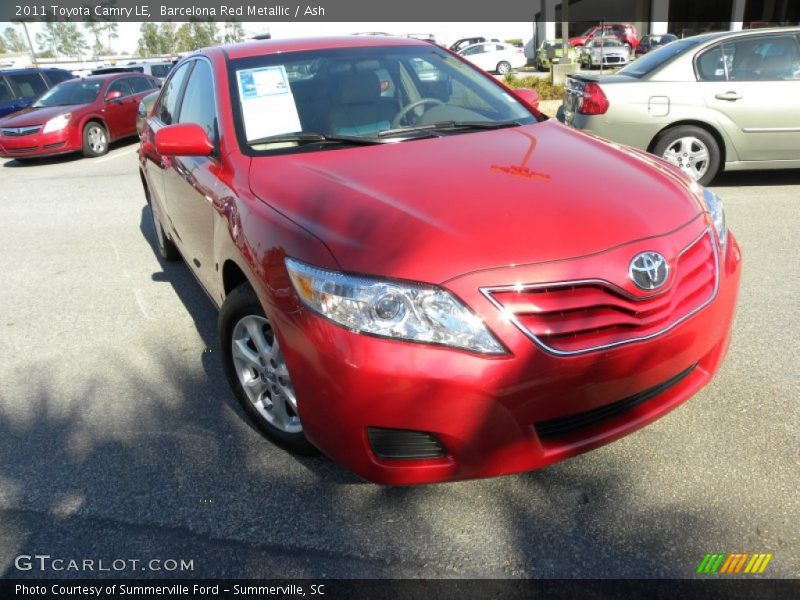 Barcelona Red Metallic / Ash 2011 Toyota Camry LE