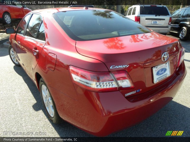 Barcelona Red Metallic / Ash 2011 Toyota Camry LE