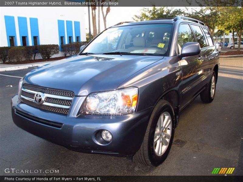 Bluestone Metallic / Ivory Beige 2007 Toyota Highlander Hybrid