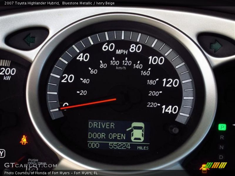 Bluestone Metallic / Ivory Beige 2007 Toyota Highlander Hybrid