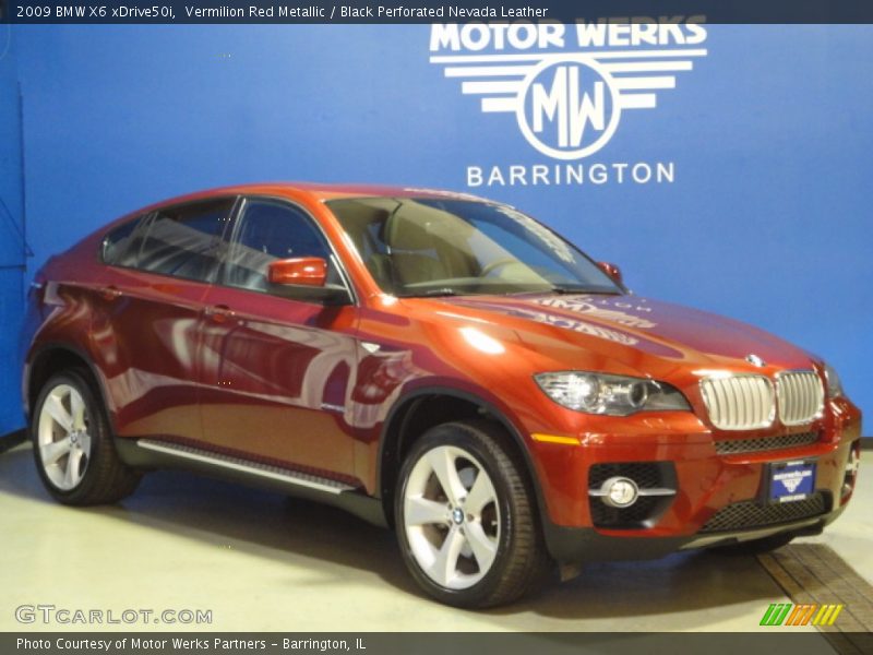 Vermilion Red Metallic / Black Perforated Nevada Leather 2009 BMW X6 xDrive50i