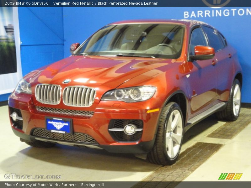 Vermilion Red Metallic / Black Perforated Nevada Leather 2009 BMW X6 xDrive50i