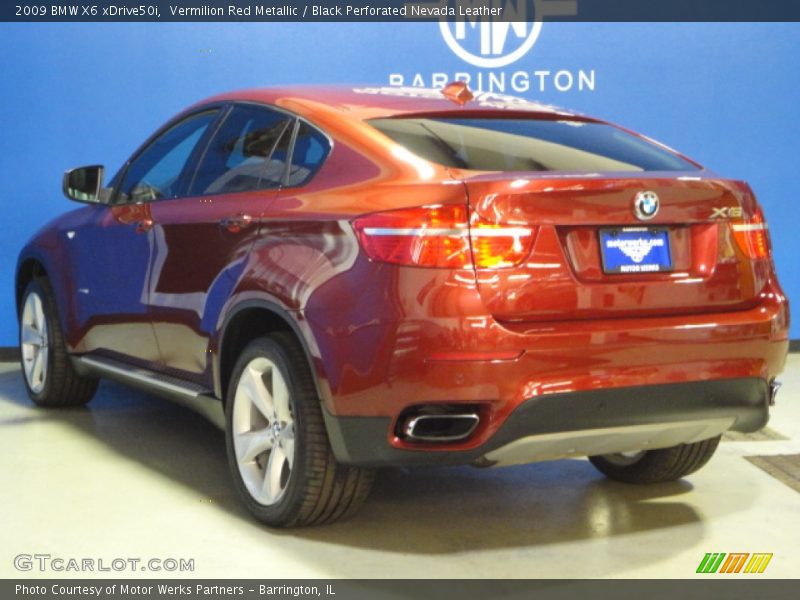 Vermilion Red Metallic / Black Perforated Nevada Leather 2009 BMW X6 xDrive50i