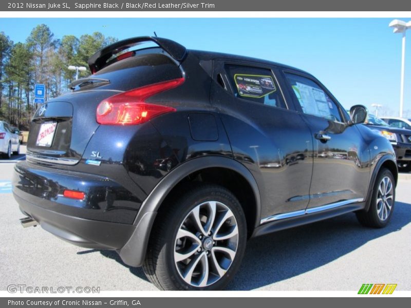 Sapphire Black / Black/Red Leather/Silver Trim 2012 Nissan Juke SL