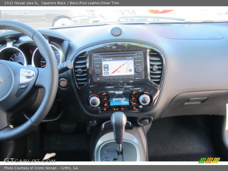 Sapphire Black / Black/Red Leather/Silver Trim 2012 Nissan Juke SL