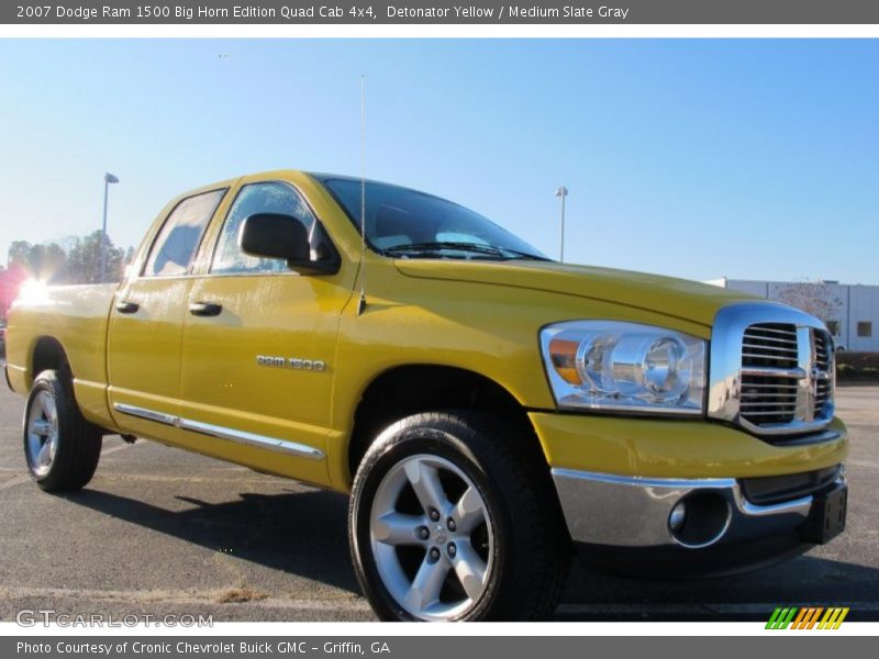 Detonator Yellow / Medium Slate Gray 2007 Dodge Ram 1500 Big Horn Edition Quad Cab 4x4