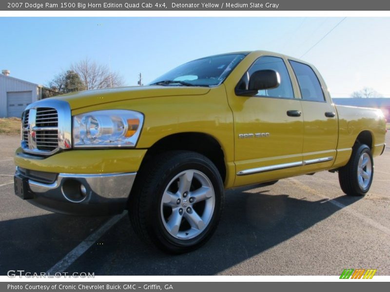 Detonator Yellow / Medium Slate Gray 2007 Dodge Ram 1500 Big Horn Edition Quad Cab 4x4