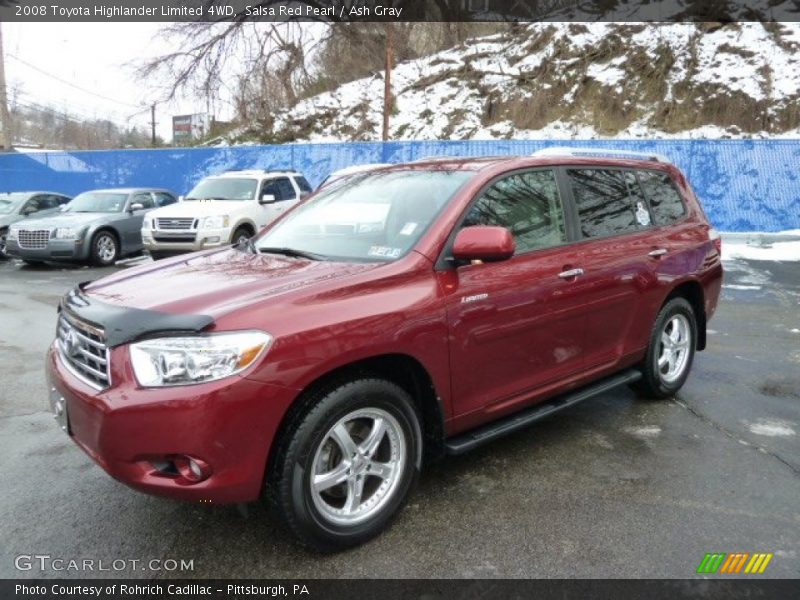 Salsa Red Pearl / Ash Gray 2008 Toyota Highlander Limited 4WD
