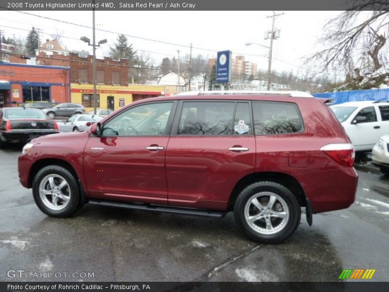 Salsa Red Pearl / Ash Gray 2008 Toyota Highlander Limited 4WD