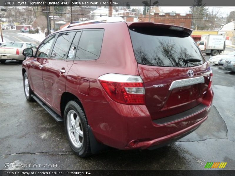 Salsa Red Pearl / Ash Gray 2008 Toyota Highlander Limited 4WD