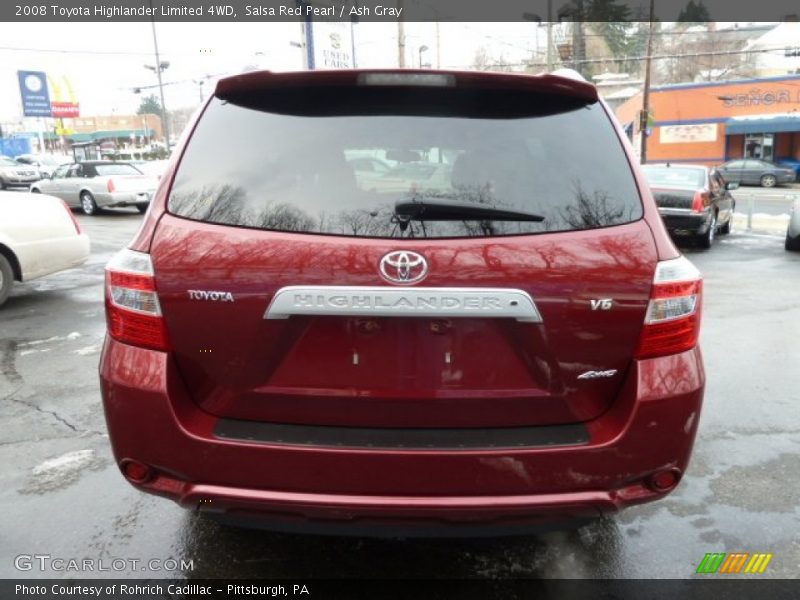 Salsa Red Pearl / Ash Gray 2008 Toyota Highlander Limited 4WD