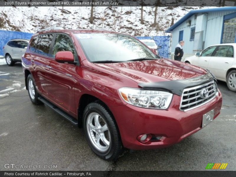 Salsa Red Pearl / Ash Gray 2008 Toyota Highlander Limited 4WD