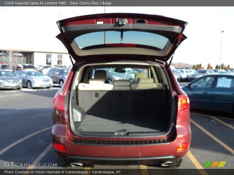 Dark Cherry Red / Beige 2008 Hyundai Santa Fe Limited 4WD