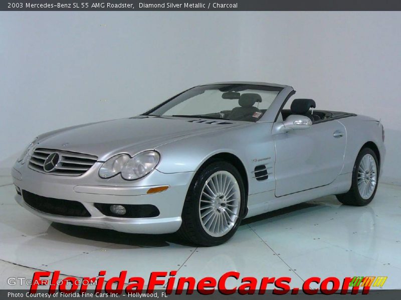 Diamond Silver Metallic / Charcoal 2003 Mercedes-Benz SL 55 AMG Roadster