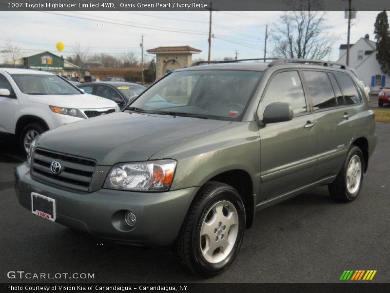 Oasis Green Pearl / Ivory Beige 2007 Toyota Highlander Limited 4WD