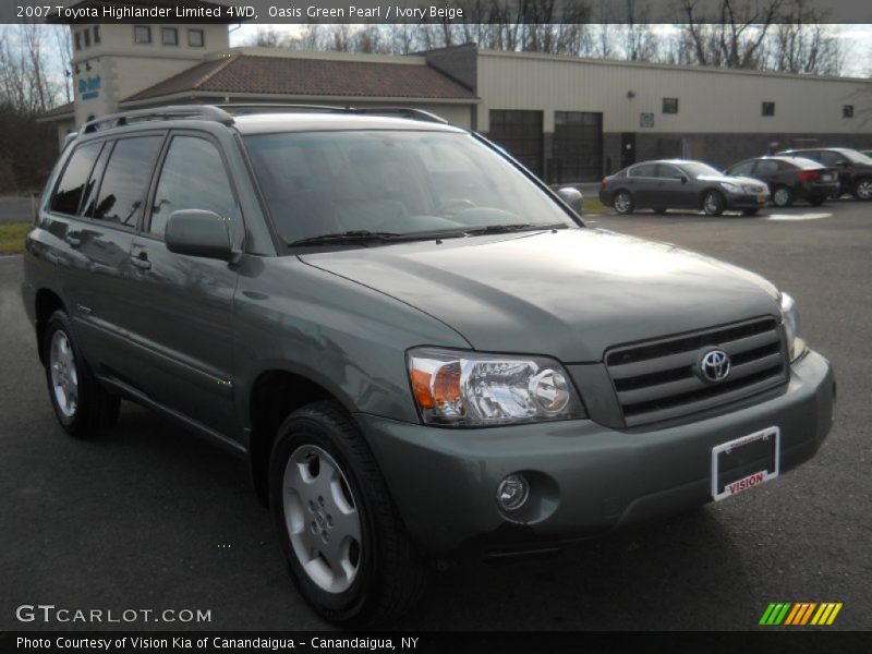 Oasis Green Pearl / Ivory Beige 2007 Toyota Highlander Limited 4WD