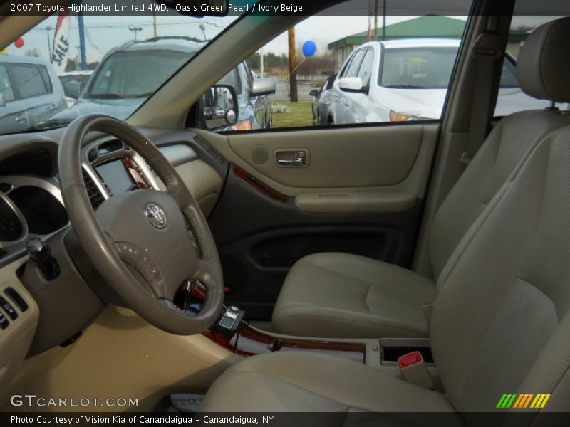 Oasis Green Pearl / Ivory Beige 2007 Toyota Highlander Limited 4WD