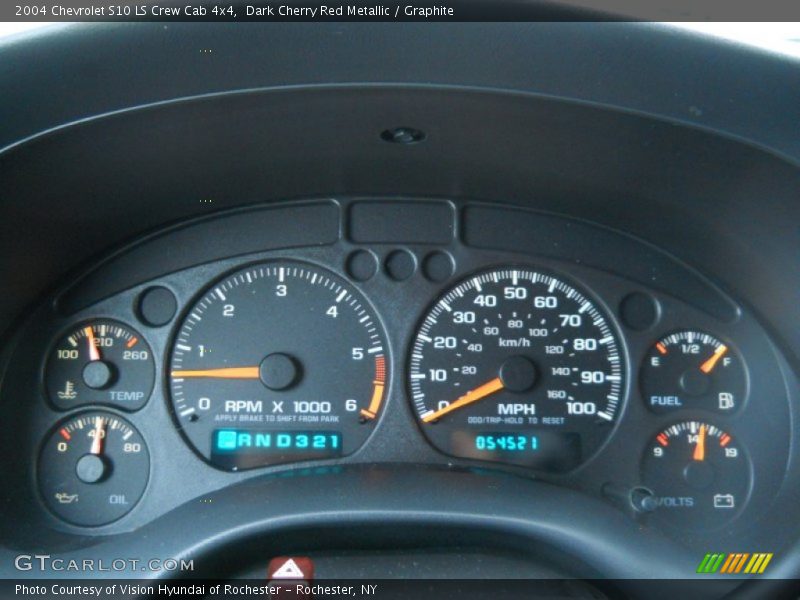 Dark Cherry Red Metallic / Graphite 2004 Chevrolet S10 LS Crew Cab 4x4