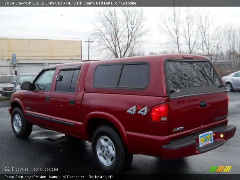 Dark Cherry Red Metallic / Graphite 2004 Chevrolet S10 LS Crew Cab 4x4
