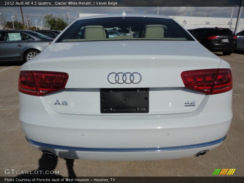 Glacier White Metallic / Velvet Beige 2012 Audi A8 4.2 quattro