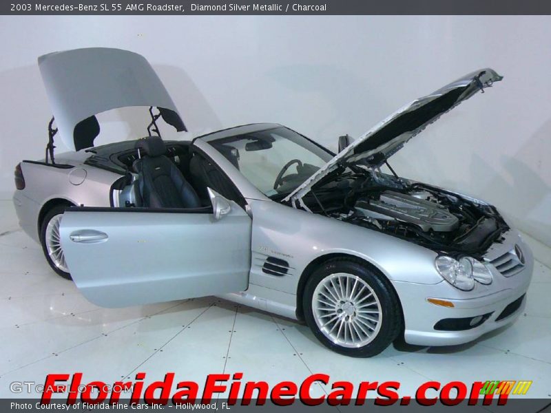 Diamond Silver Metallic / Charcoal 2003 Mercedes-Benz SL 55 AMG Roadster