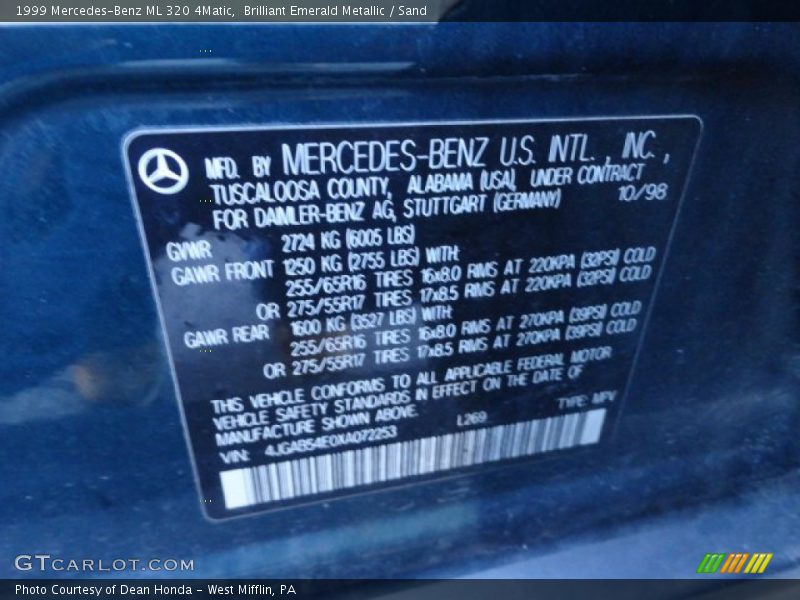 269 - 1999 Mercedes-Benz ML 320 4Matic