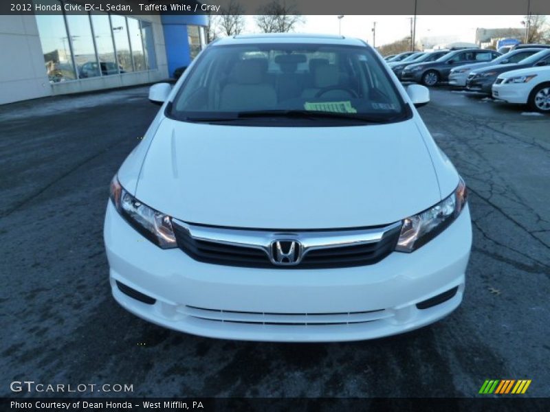 Taffeta White / Gray 2012 Honda Civic EX-L Sedan