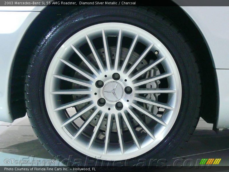 Diamond Silver Metallic / Charcoal 2003 Mercedes-Benz SL 55 AMG Roadster