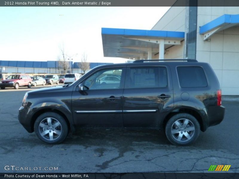 Dark Amber Metallic / Beige 2012 Honda Pilot Touring 4WD