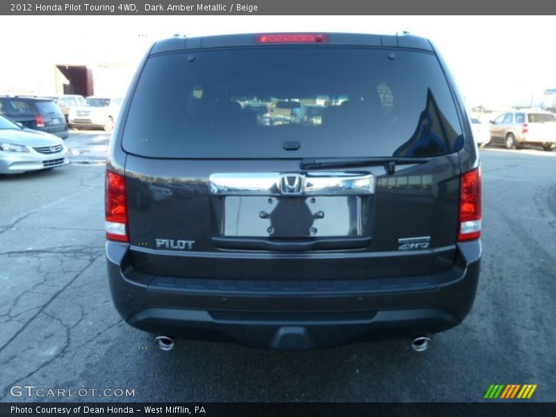 Dark Amber Metallic / Beige 2012 Honda Pilot Touring 4WD