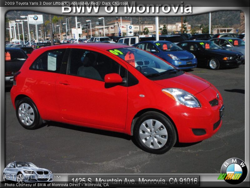 Absolutely Red / Dark Charcoal 2009 Toyota Yaris 3 Door Liftback