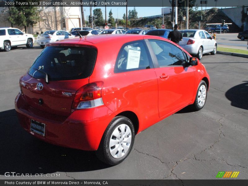 Absolutely Red / Dark Charcoal 2009 Toyota Yaris 3 Door Liftback