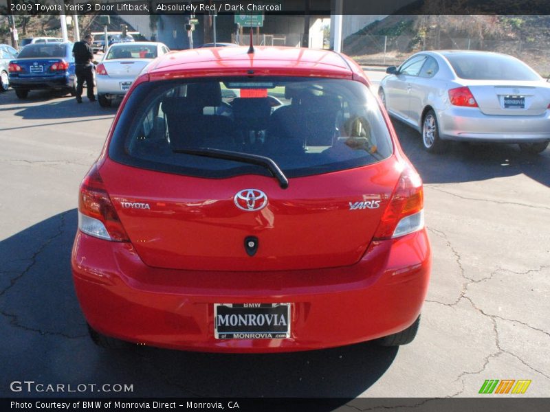 Absolutely Red / Dark Charcoal 2009 Toyota Yaris 3 Door Liftback