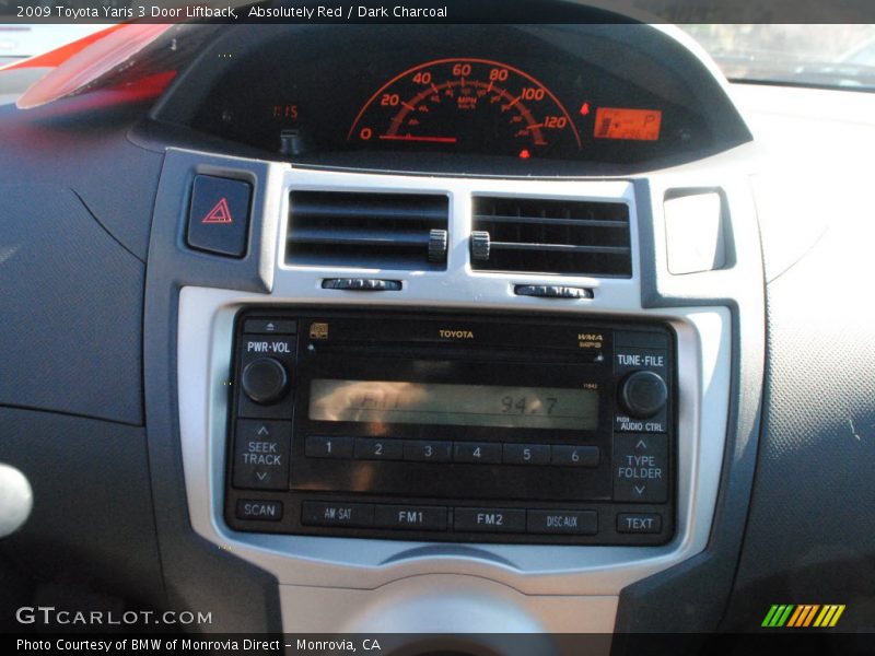 Absolutely Red / Dark Charcoal 2009 Toyota Yaris 3 Door Liftback