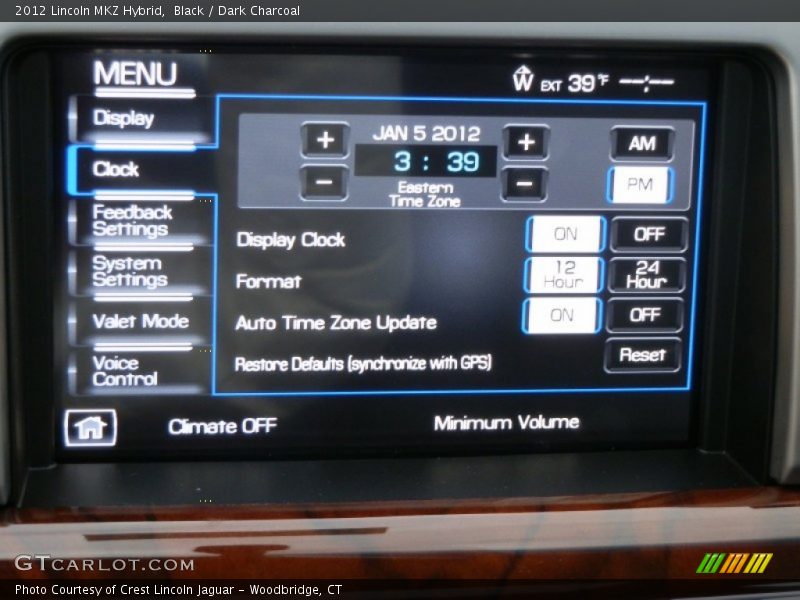 Black / Dark Charcoal 2012 Lincoln MKZ Hybrid