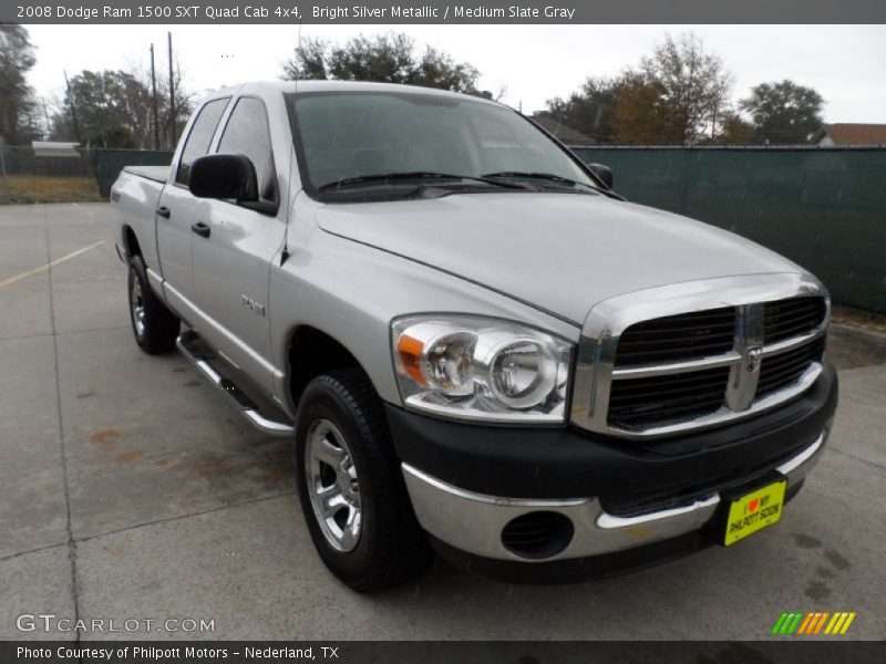 Bright Silver Metallic / Medium Slate Gray 2008 Dodge Ram 1500 SXT Quad Cab 4x4