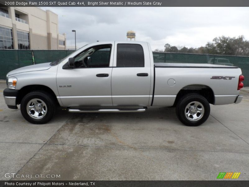 Bright Silver Metallic / Medium Slate Gray 2008 Dodge Ram 1500 SXT Quad Cab 4x4