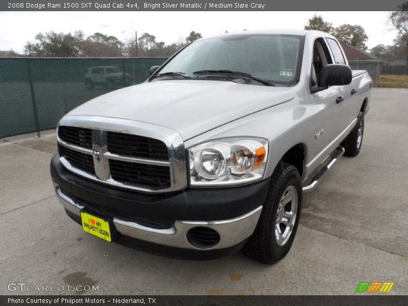 Bright Silver Metallic / Medium Slate Gray 2008 Dodge Ram 1500 SXT Quad Cab 4x4