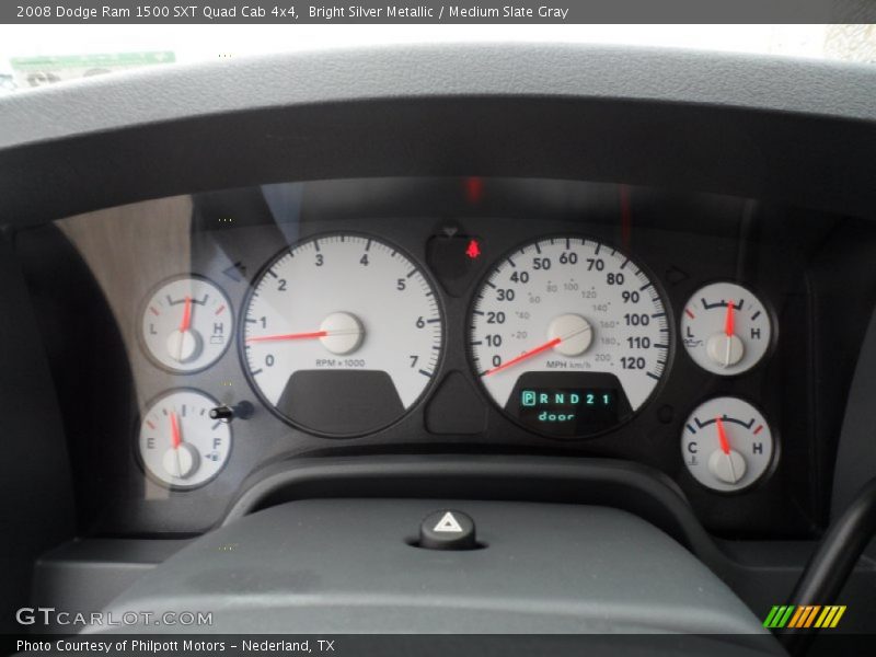 Bright Silver Metallic / Medium Slate Gray 2008 Dodge Ram 1500 SXT Quad Cab 4x4