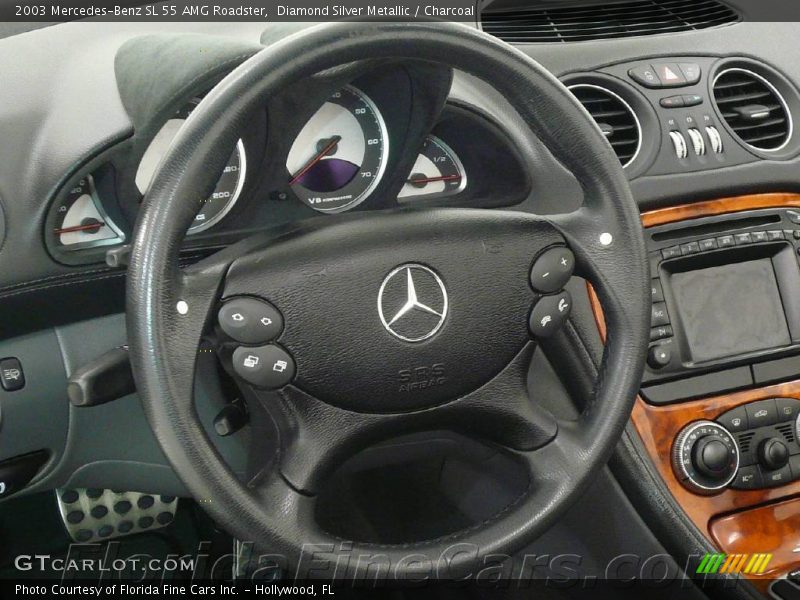 Diamond Silver Metallic / Charcoal 2003 Mercedes-Benz SL 55 AMG Roadster